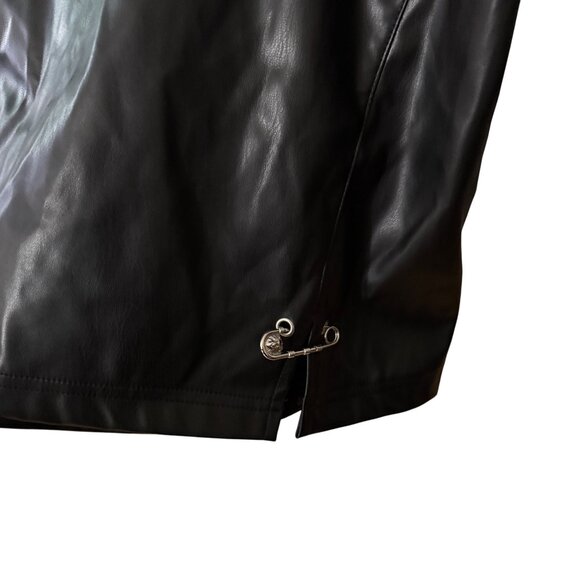 Cider Faux Leather Black Mini Skirt 1XL Size 3X - Picture 3 of 5